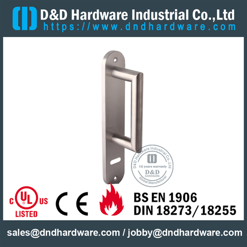 SUS304 Euro Profile Vertical Metal Door Handle with Plate for Argentina market