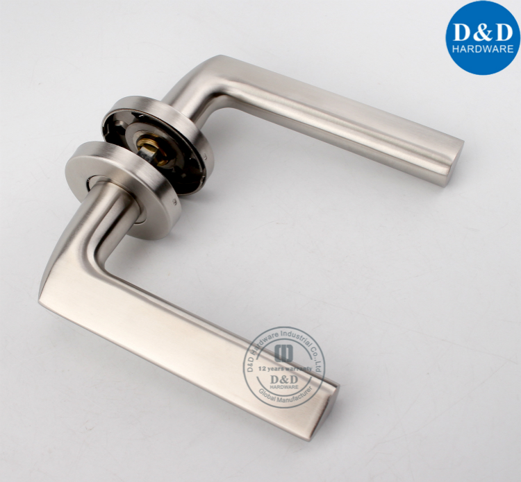 L Shape Solid Lever Door Handle-D&D Hardware