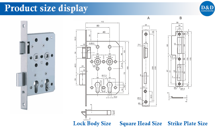 Product Size Display-D&D Hardware