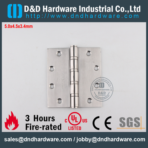 SS UL Classical Fire Rated 4BB Hinge-DDSS006-FR-5x4.5x3.4mm