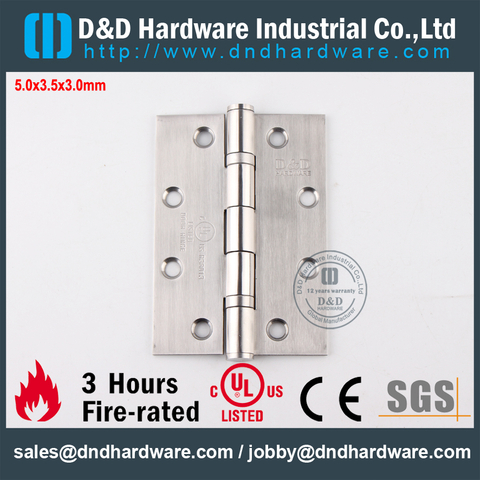 SS304 UL Fire Rated 2BB Hinge-DDSS005-FR-5x3.5x3.0mm