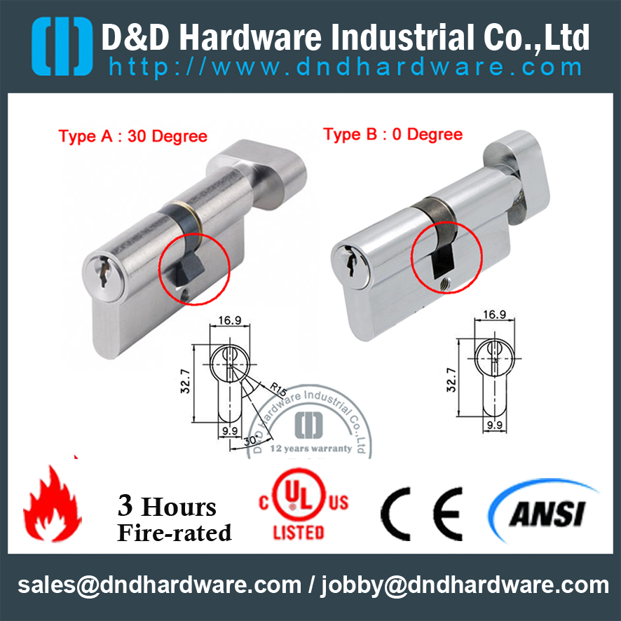 Solid Brass Cylinder Lock-DDLC004