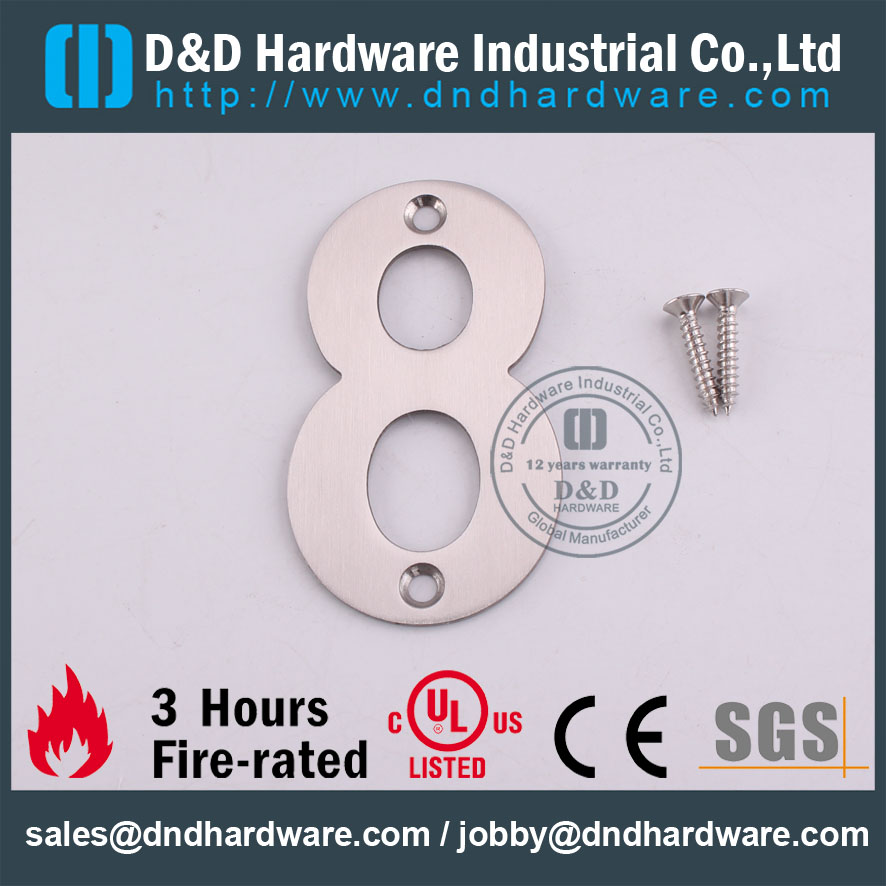 D&D Hardware-Fire Reated Stainless Steel Number Sign Plate DDSP013