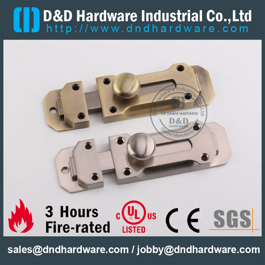 Zinc Alloy Casting Antique Brass Flush Door Bolt for Metal Door -DDDB025
