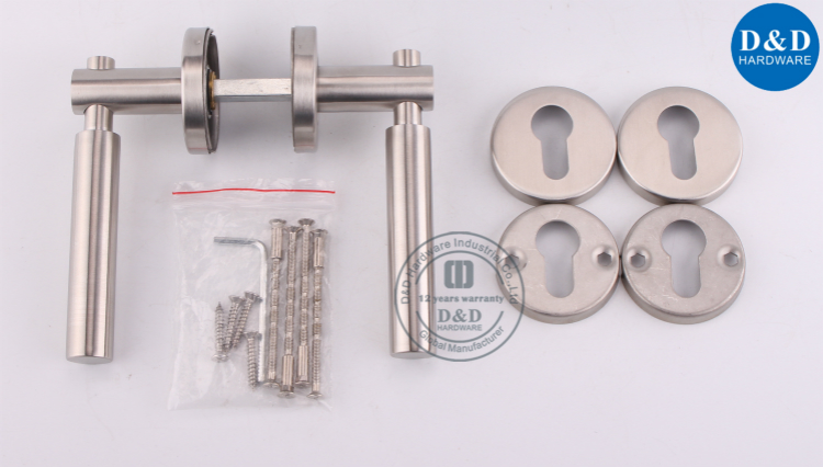 Stainless Steel 316 Chrome Solid Lever External Door Handle-D&D Hardware