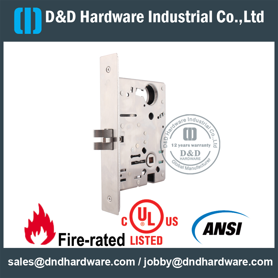 SS304 ANSI Mortise Passage Door Lock-DDAL01 F01