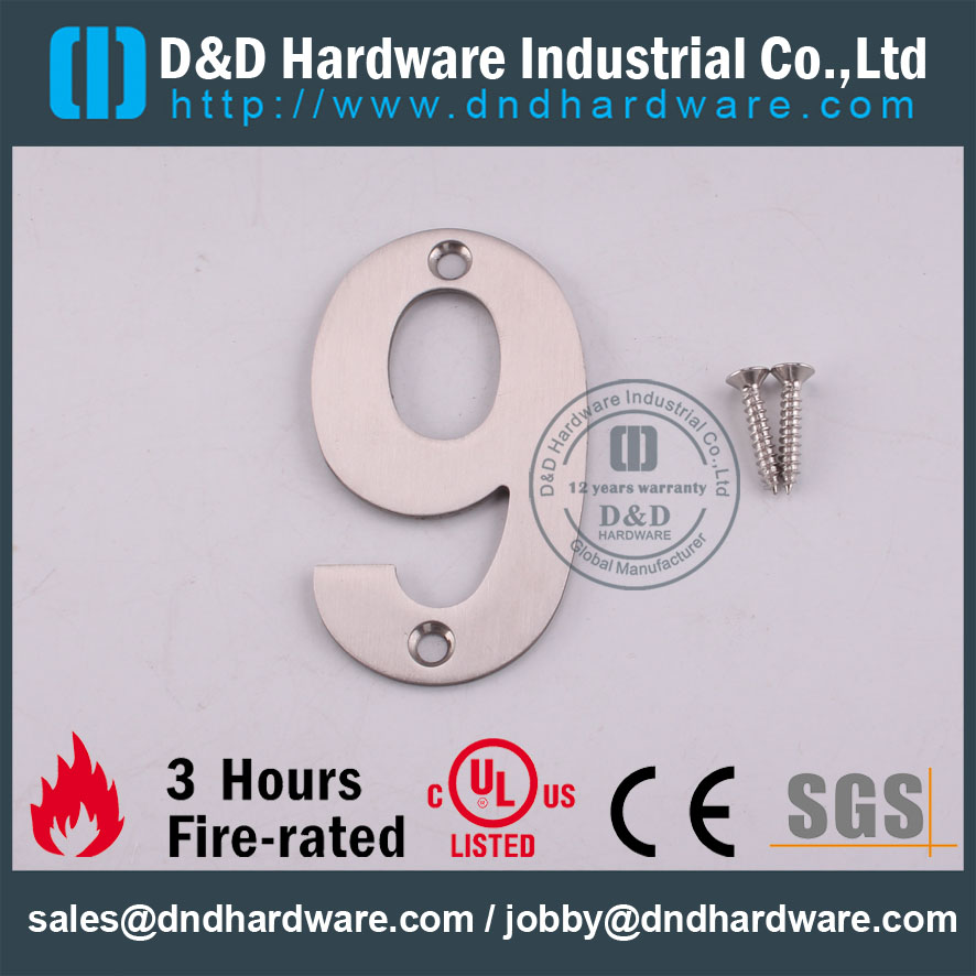 D&D Hardware-UL Standard SS304 Number Sign Plate DDSP013