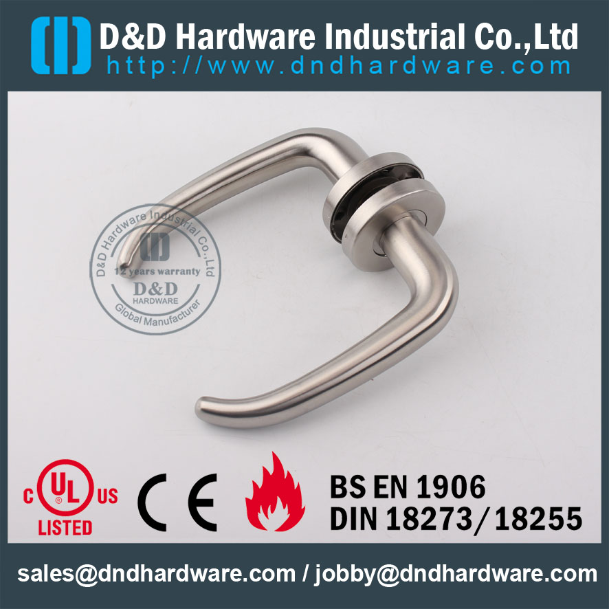 D&D Hardware-CE Fire Rated SS304 Solid Door handle DDSH004