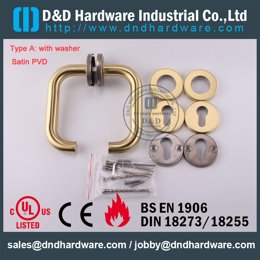 D&D Hardware-Satin PVD Tube lever handle DDTH001