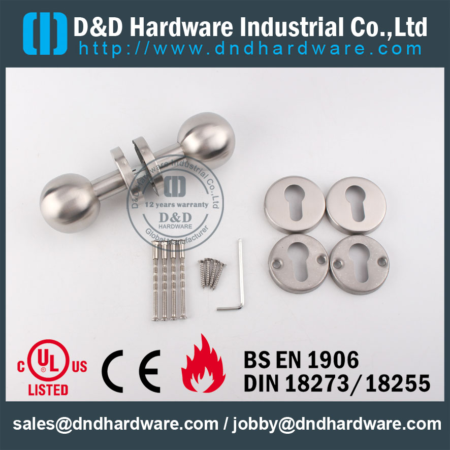 SS304 Hollow Ball Interior Door Knob for Single Wooden Door-DDTH031