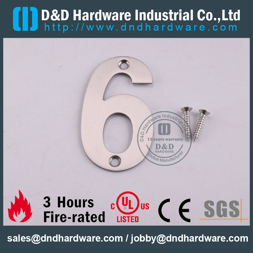 D&D Hardware- Decorative Design SS304 Number Sign Plate DDSP013
