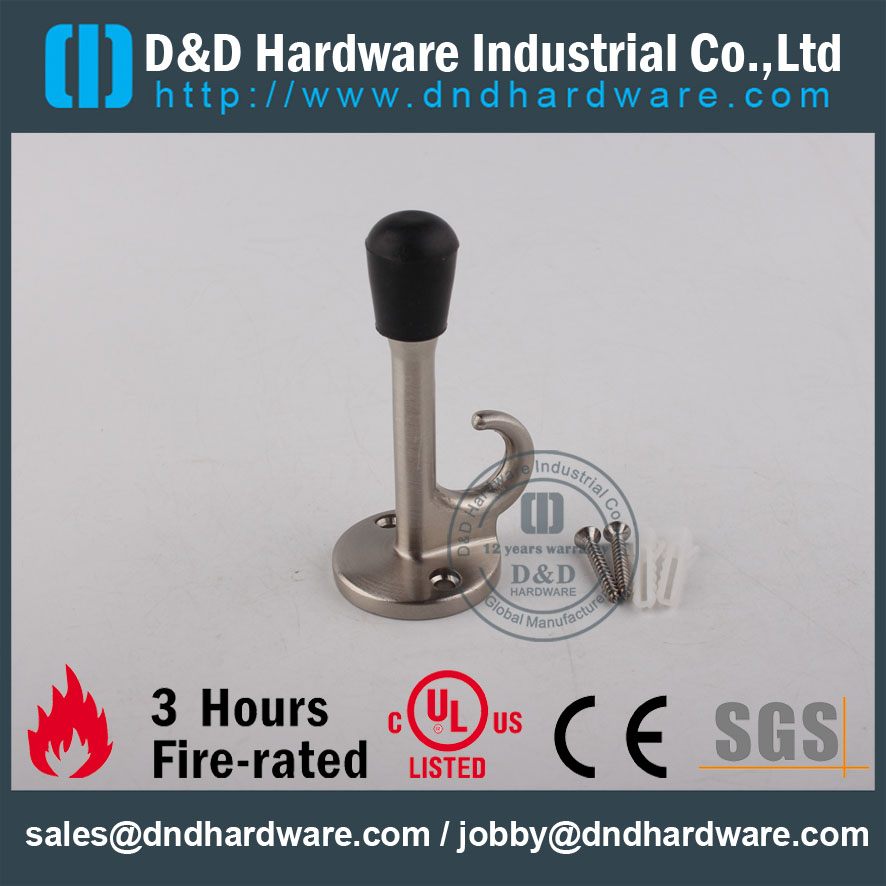 Zinc alloy microphone type wall mounted door stopper with Hook for Metal Door-DDDS020