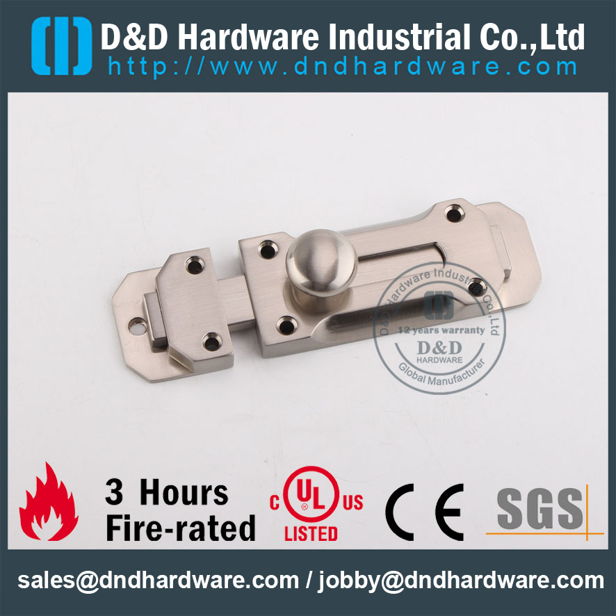 D&D Hardware-Door Hardware UL Standard Door Bolt DDDB025