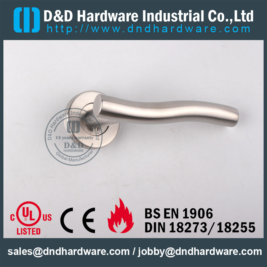 D&D Hardware-Fire Rated Stainless steel Door handle DDTH007