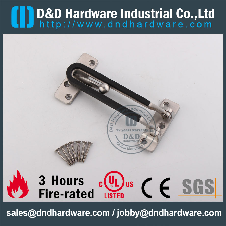 Stainless Steel 304 Safety Door Latch Guard for Hotel Bedroom Door -DDDG008