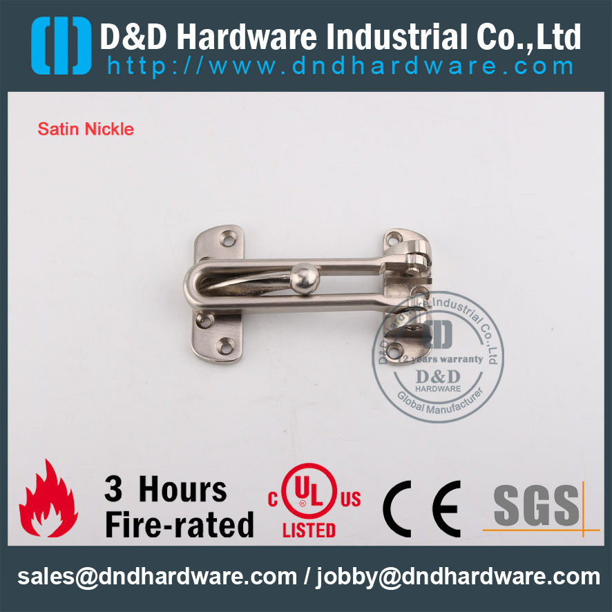 D&D Hardware-Construction Hardware Satin Nickle Door Guard DDDG001