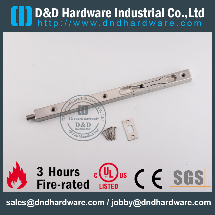 D&D Hardware-12 Inch Construction Hardware SS304 Door Bolt DDDB008