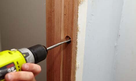 Installation of stainless steel door handle