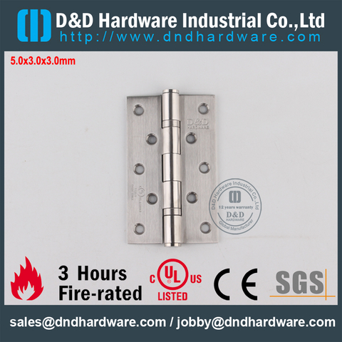 SS304 UL Fire Rated 2BB Hinge for Office Door-DDSS005-FR-5x3x3.0mm
