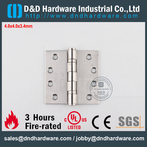SS304 UL Fire Rated 2BB Hinge-FR-4x4x3.4mm 