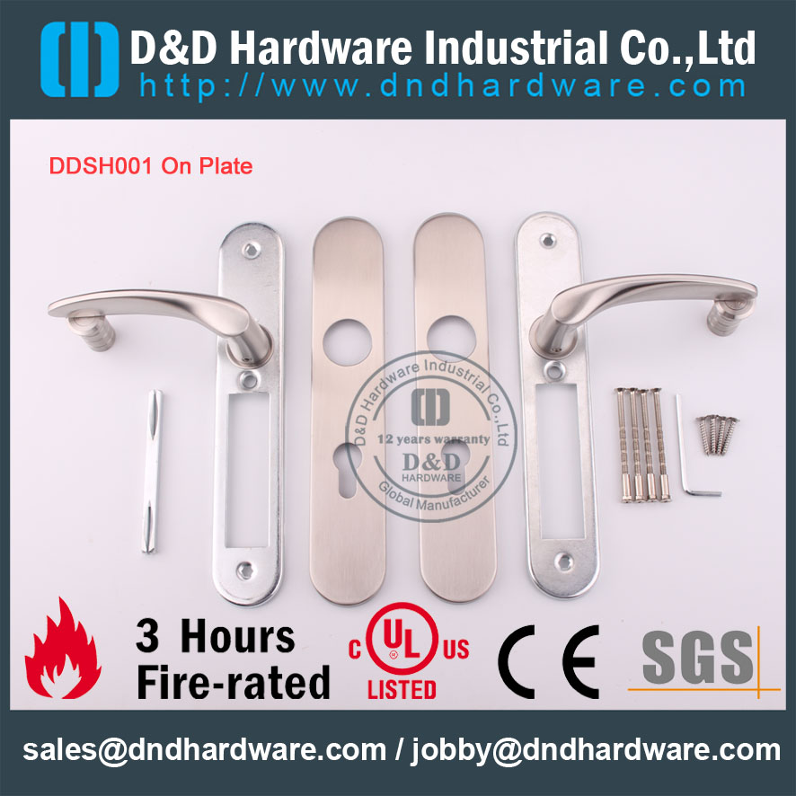 D&D Hardware-Stainless Steel 304 Solid lever handle on Plate DDTP003