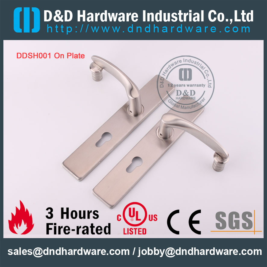 D&D Hardware-CE Certificate Fire Rated Lever handle on plate DDTP004