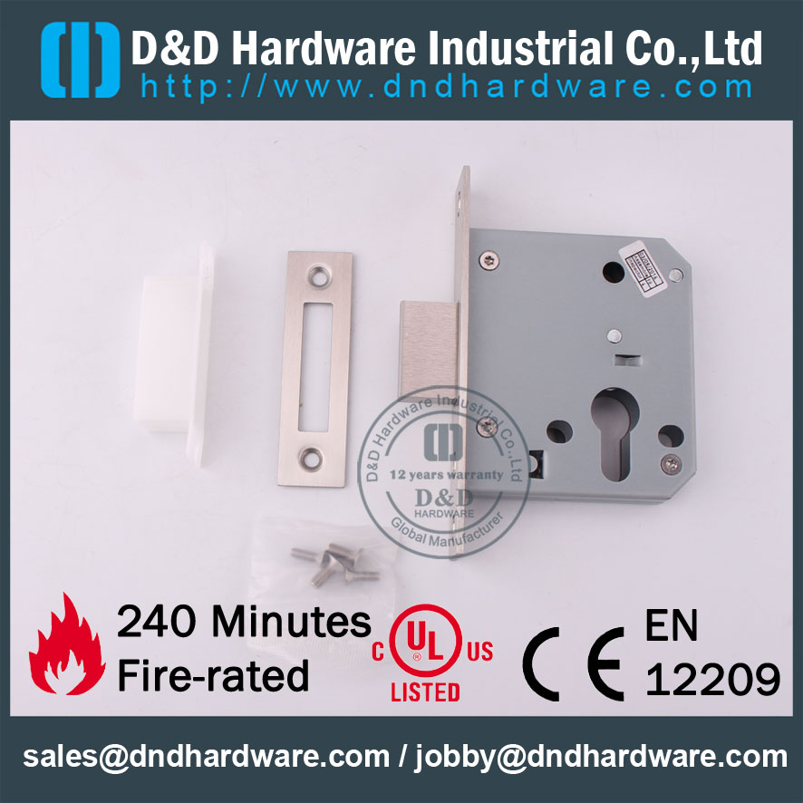 D&D Hardware-Modern Interior Stainless Steel Mortise Lock DDML029-A
