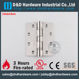 SS UL Fire Rated 2BB Door Hinge-DDSS006-FR-5x4x4.6mm