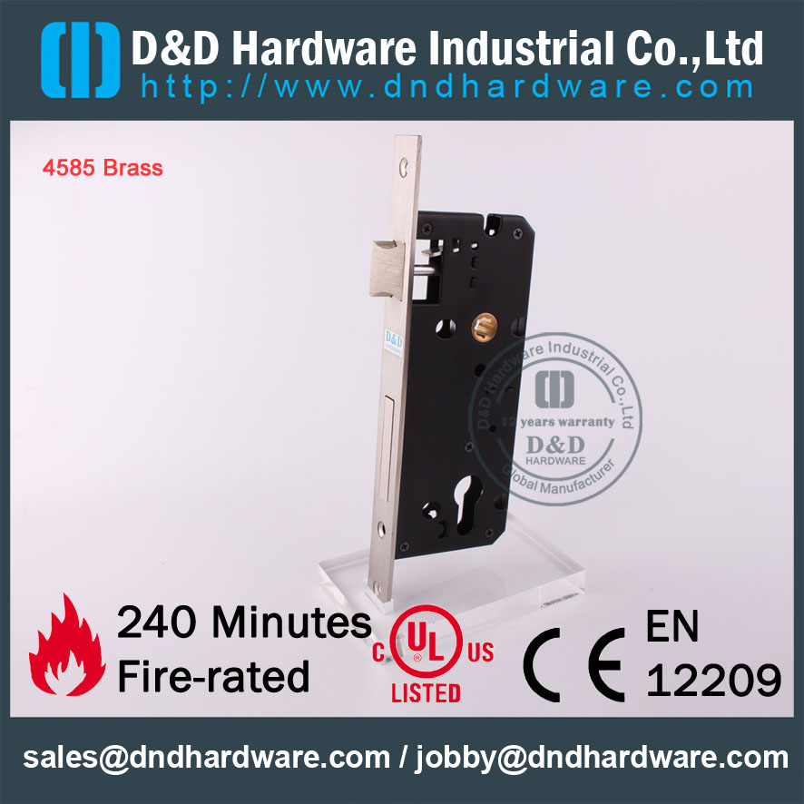 D&D Hardware-Euro Interior Brass Door Hardware Mortise Lock DDML016