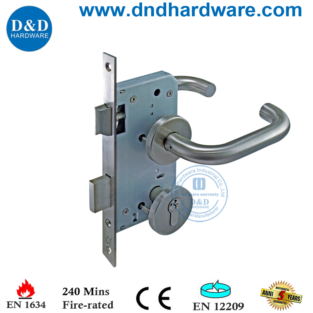 SS 3 Bars Mortise Lock-DDML4585-3R