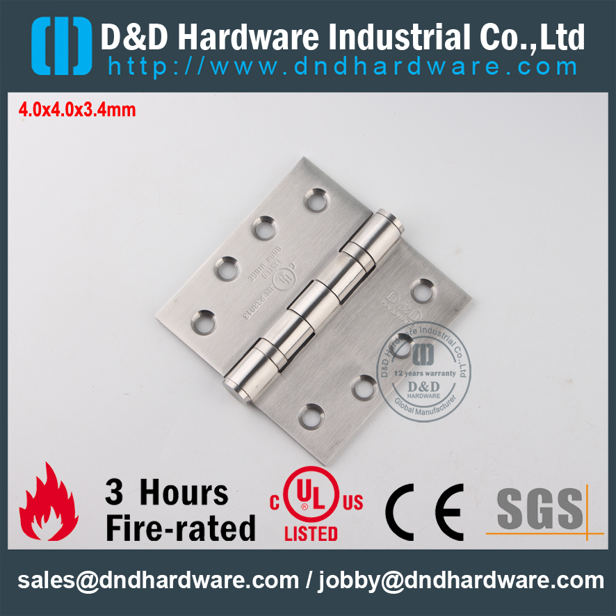 SS304 UL Fire Rated 2BB Hinge-FR-4x4x3.4mm 