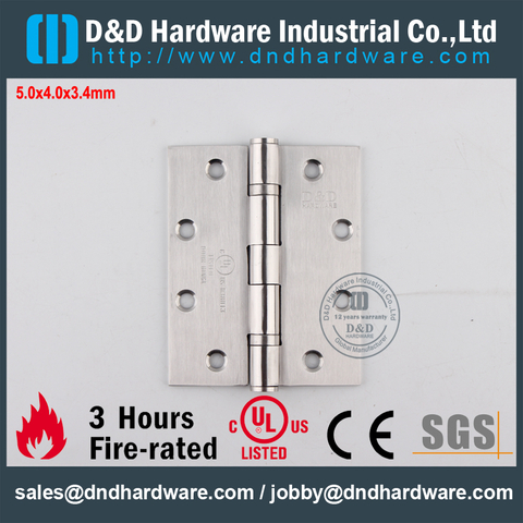 SS304 UL Fire Rated 2BB Door Hinge-DDSS006-FR-5x4x3.4mm