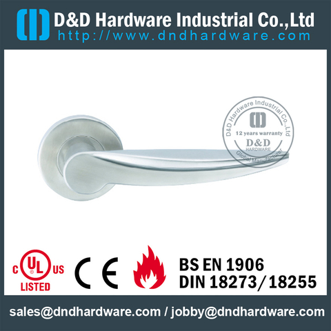 Stainless Steel Chrome Solid Lever External Door Handle for Steel Doors-DDSH069