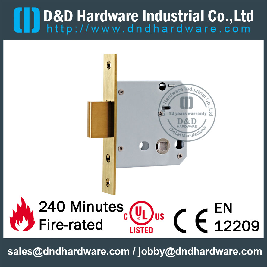 D&D Hardware-Fire Rated Stainless Steel SS304 Lock Body DDML029-B