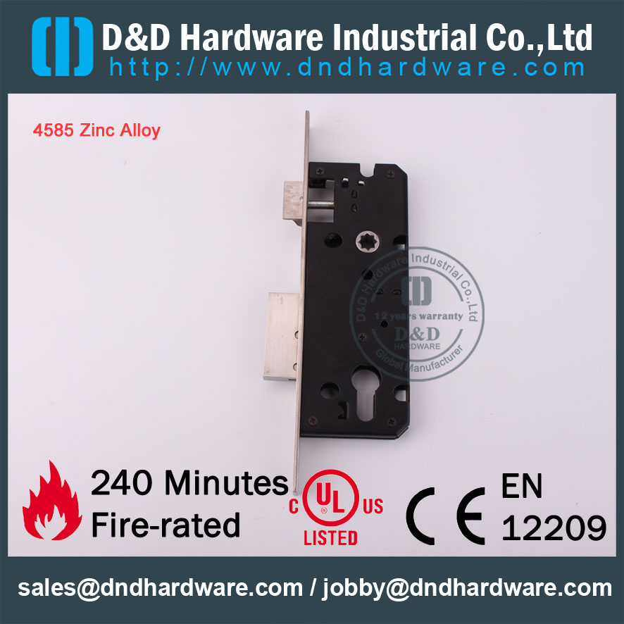 D&D Hardware-Construction Hardware 4585 Zinc Alloy Mortise Lock DDML016