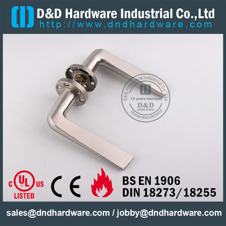 Stainless Steel 304 Interior Designer Solid Lever Handle for Hollow Metal Doors -DDSH022