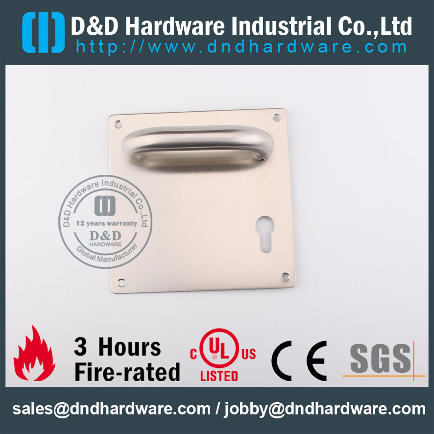 D&D Hardware-Door Ironmongery SS304 lever handle with plate DDTP001