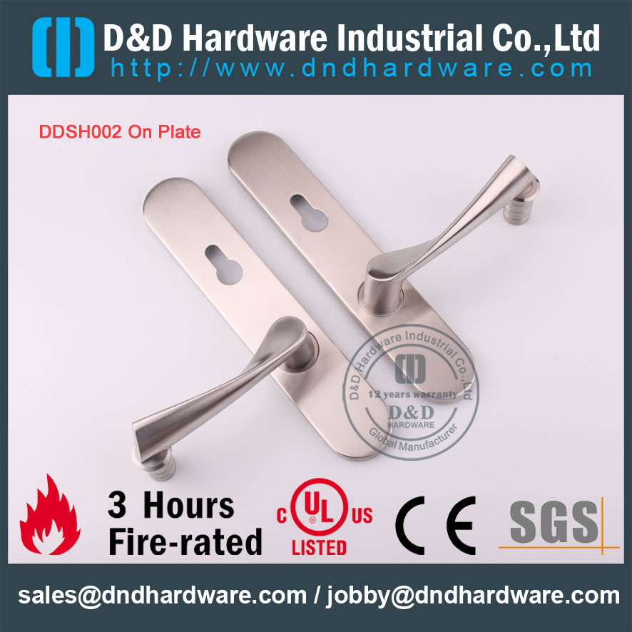D&D Hardware-Wholesale Door hardware Solid lever handle on Plate DDTP003
