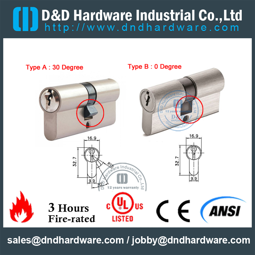 Solid Brass Euro Cylinder Lock-DDLC003