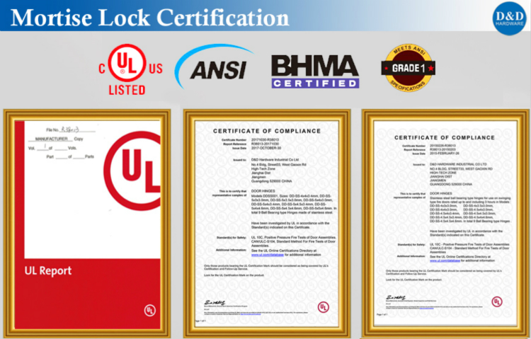 Mortise Lock Certification-D&D Hardware