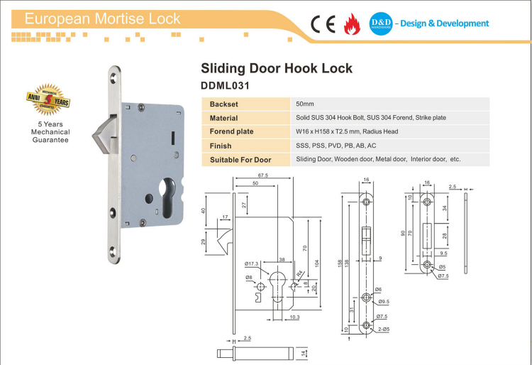 Sliding Door Hook Lock-D&D Hardware