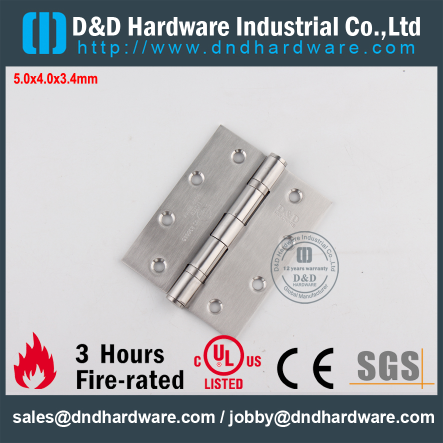 SS304 UL Fire Rated 2BB Door Hinge-DDSS006-FR-5x4x3.4mm