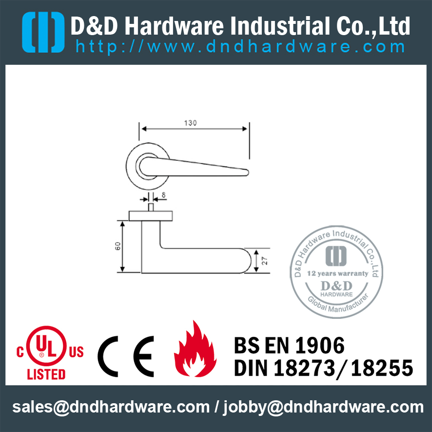 Stainless steel good quality round solid handle for Industrial Door - DDSH172 