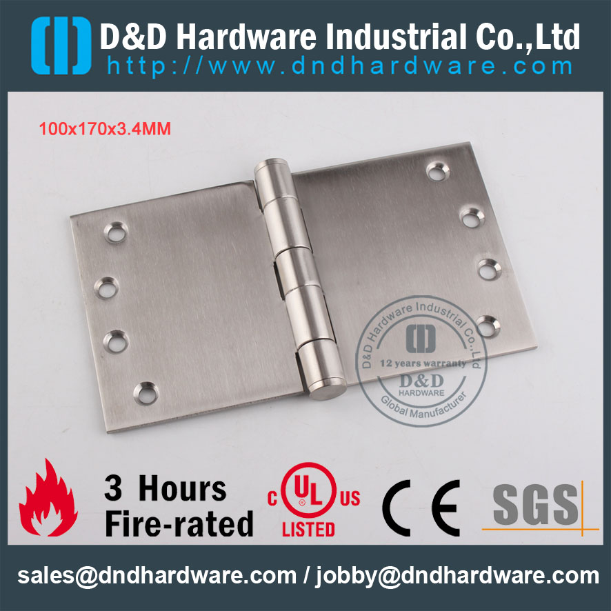 D&D Hardware-Stainless Steel 100x170x3.4mm Projection Hinge DDSS049