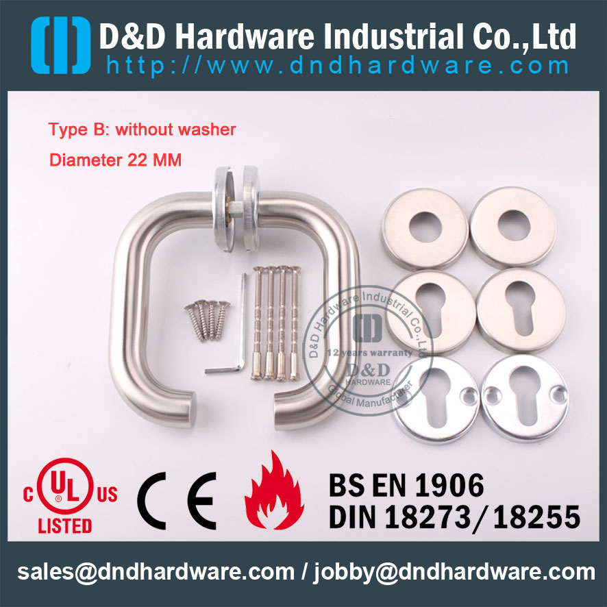 D&D Hardware-BS EN 1906 Door handle without Washer DDTH001
