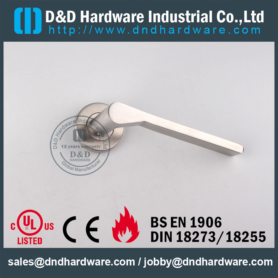304 Grade Hollow External Lever Door Handle for Front Steel Doors-DDTH022