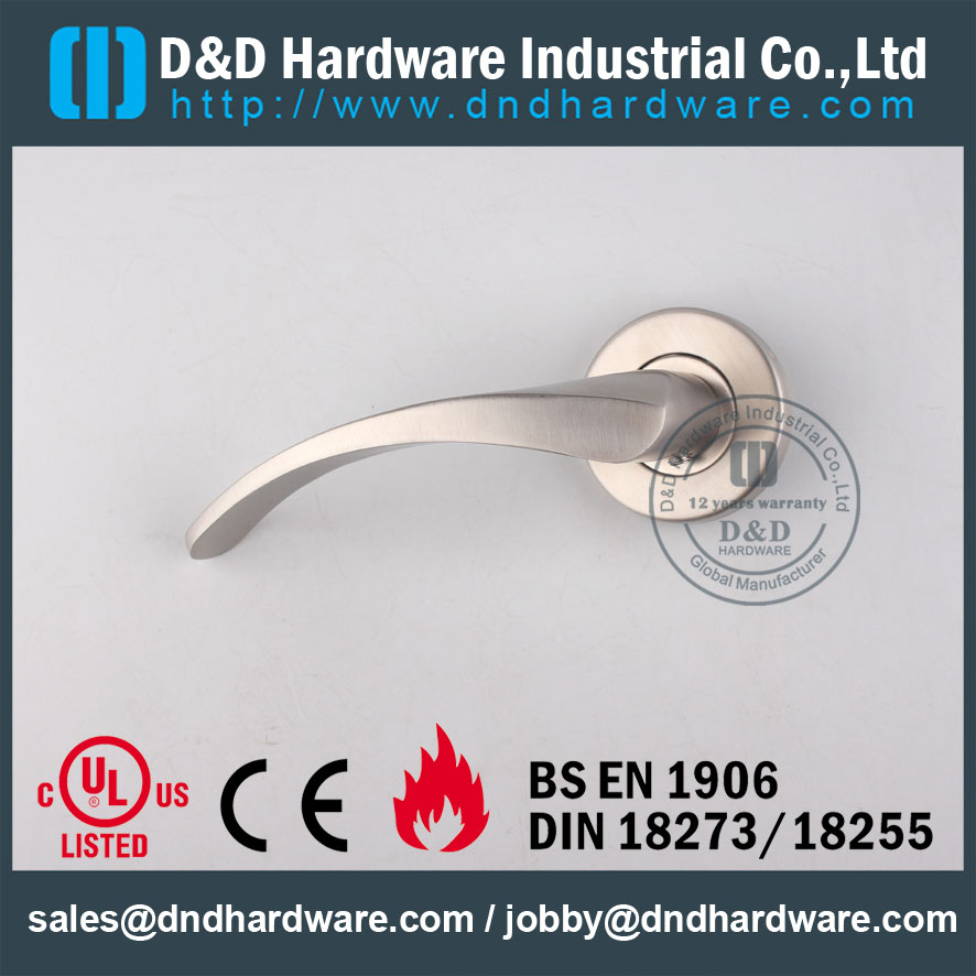 Stainless Steel 304 Entry Solid Lever Handle for Wooden Doors-DDSH013