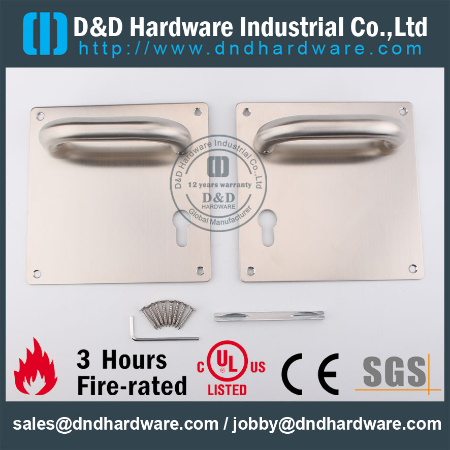 D&D Hardware-Architectural Hardware Metal Door lever handle with plate DDTP001