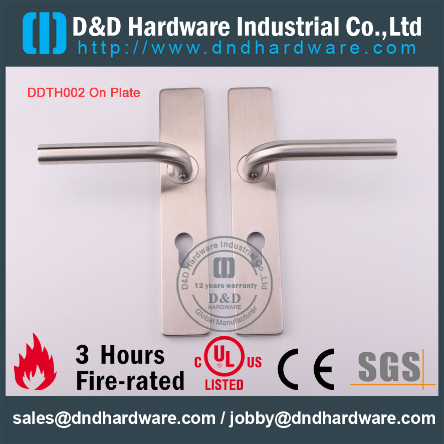 D&D Hardware-Grade SS304 Decorative Design Lever handle on plate DDTP004