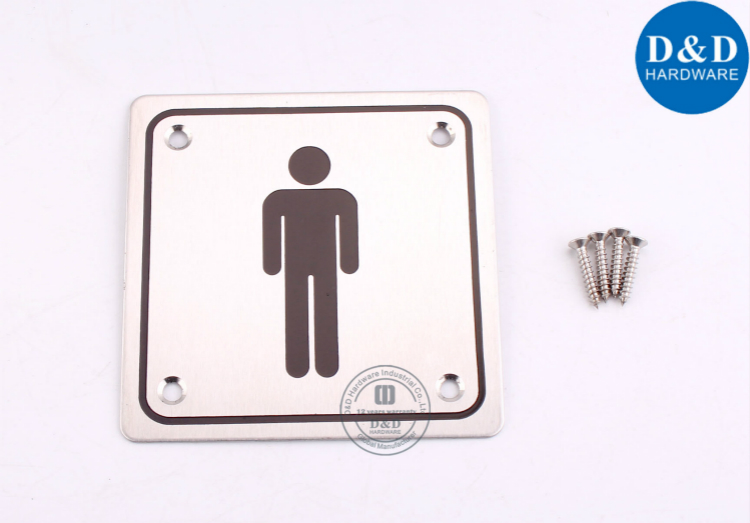 Stainless Steel 304 Men’s Washroom Square Sign Plate-D&D Hardware